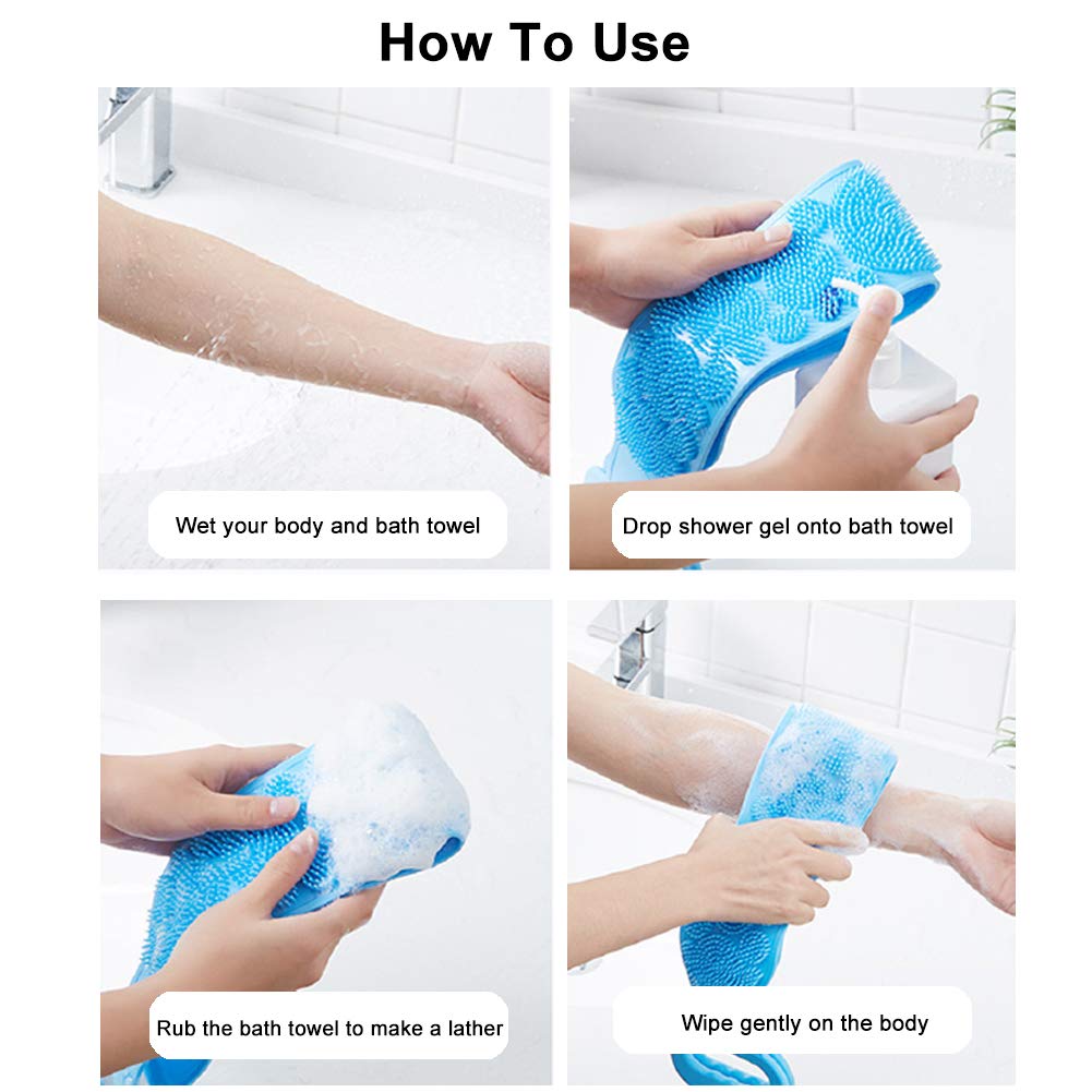 Double Side Bath Towel Scrubber Random Color 9