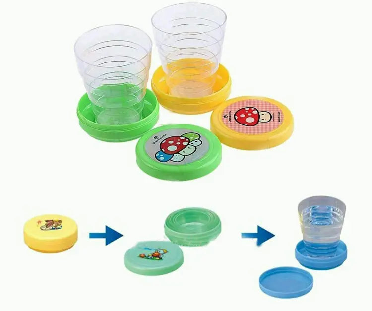 Pack Of 2 Magic Glass For Kids Folding Collapsible Magic Cup Foldable Mug Glass For Travel Outdoors Hiking Random Color