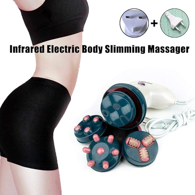 Electric Slimming Massager Handheld Body Weight Loss Professional Neck Shoulder Back Health Care Relaxation Tool With 4 Vibrating Heads