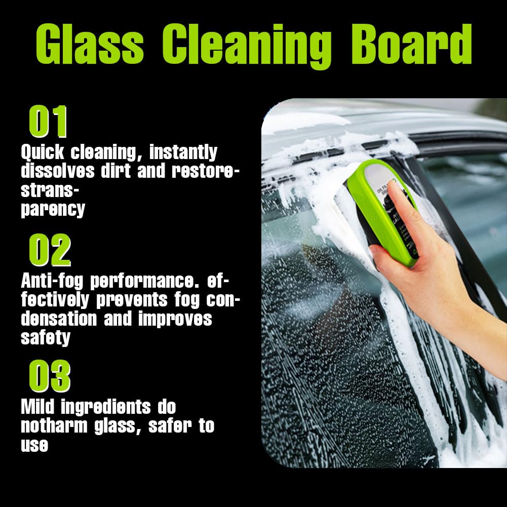 1Pc Oil Film Brush 2.0, Clear Vision Glass Cleaner, Clearview Shield Clear Vision Windshield Cleaner, Oil Film Cleaning Brush for Car Windows 150ML