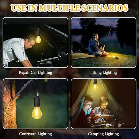 Rechargeable Portable Led Camping Lantern Tent Lamp With Clip Hook Essentials Tent Accessories Emergency Camping Lights For Backpacking Camping Hiking Fishing Hurricane Outage Type C Charging Rechargeable Led Light