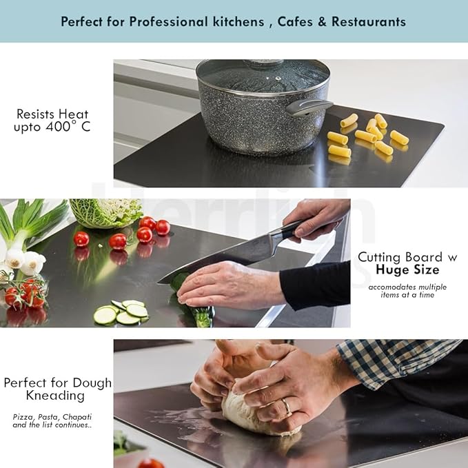 Stainless Steel Cutting Board Durable Hygienic And Easy To Clean Perfect For All Your Chopping Needs A Must Have For Any Chef Size 41X33Cm