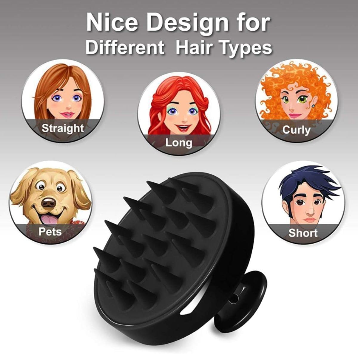 1 Piece Scalp Shampoo Massager Brush Scalp Hair Scrubber With Soft Bristles For All Type Of Hairs Random Color 2725629