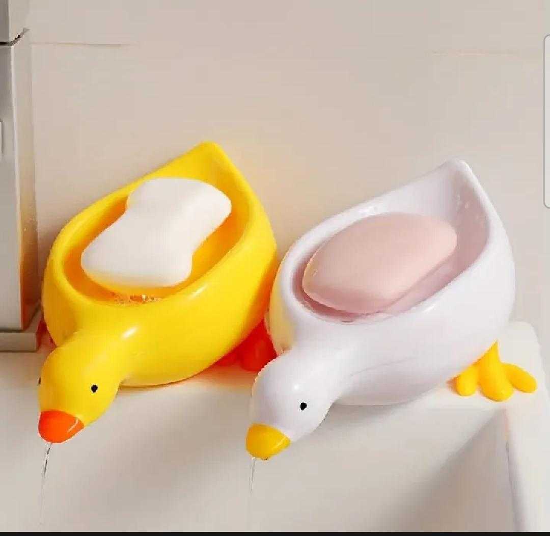 Cute Self-Draining Duck-Shaped Soap Holder Dish