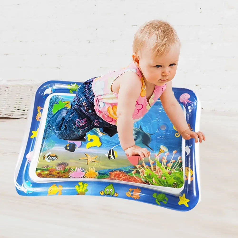 Inflatable Water Play Mat – Premium Baby Toy for Infants & Toddlers (3–24 Months), Muscle Strengthening & Sensory Development, 27.4x21.5x2.2 inch (Random Color)