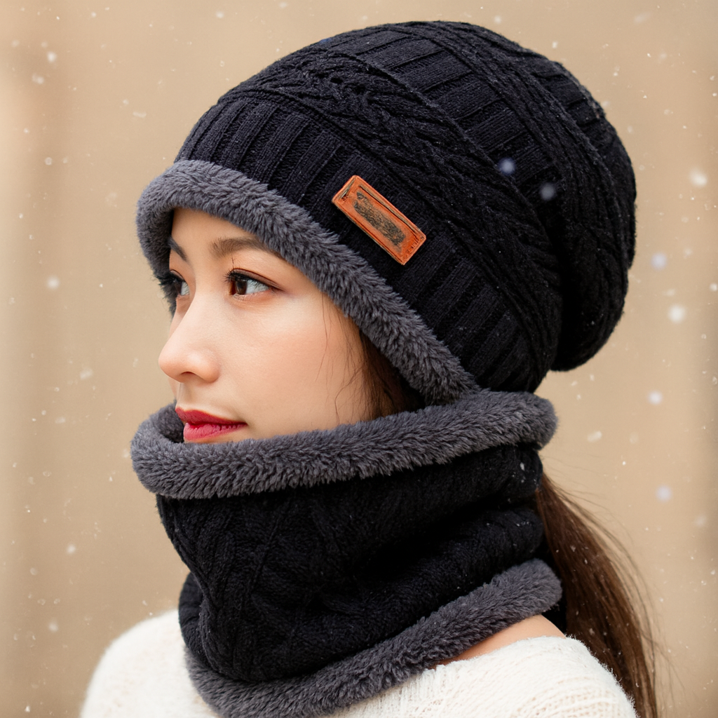 Head & Neck Cap Beanies Combo | Woolen Winter Beanie with Neck Warmer Muffler for Men & Women – Warm, Cozy & Stylish pack of 2