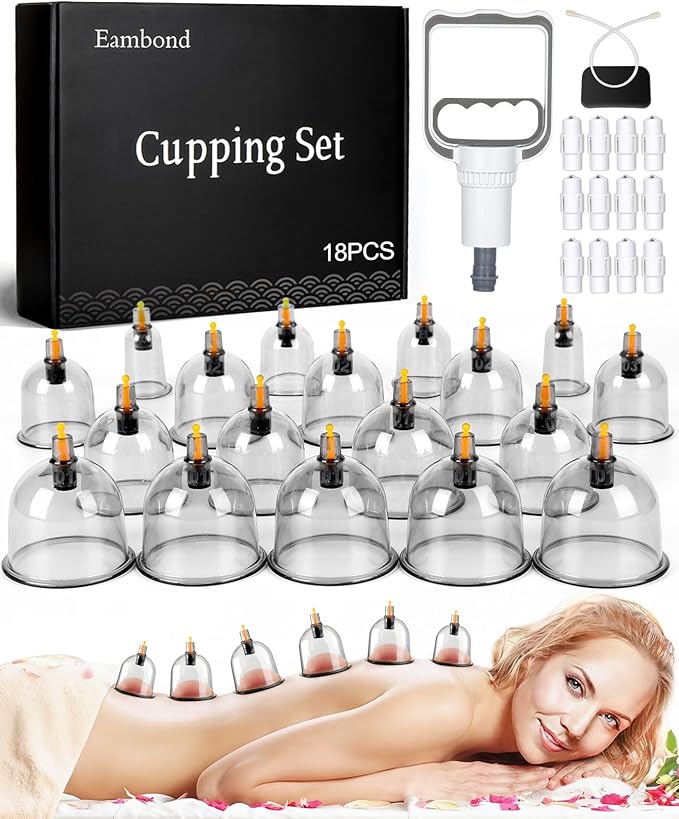 10-Piece Hijama Cupping Therapy Set – Vacuum Suction Massage Cups with Pull-Out Pump | Pain Relief, Blood Circulation, Relaxation & Muscle Recovery Kit
