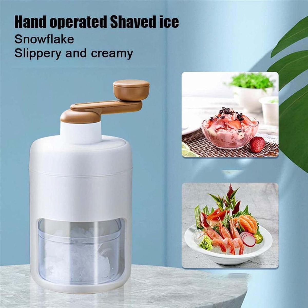 Manual Ice Shaver Crusher For Home And Kitchen Use