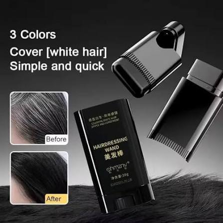 Ehmznv Hair Color Wand | Hairdressing Dye Hairdressing Wand Instant Root Touch-Up – Natural Hair Color Stick for Hair Coverage - Black & Brown (20g) - Black