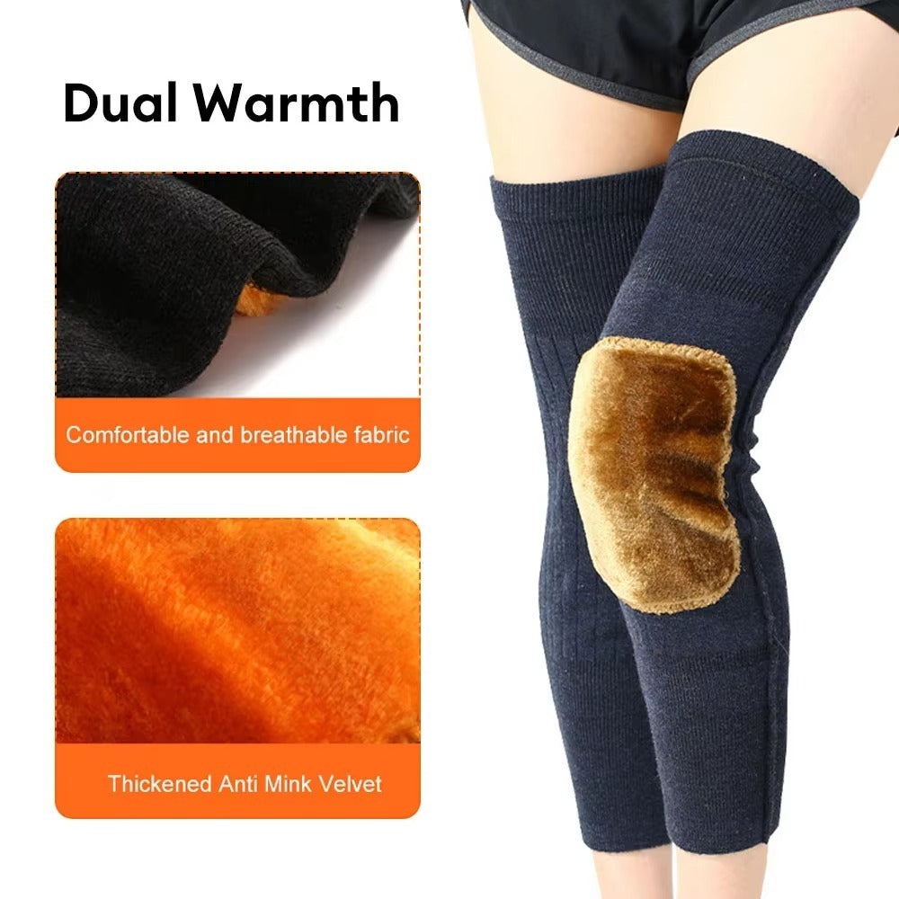 Unisex Women Men’s Cashmere Wool Knee Brace Pads | Winter Warm Thermal Knee Warmers Velvet Knee Protector (Random Color)