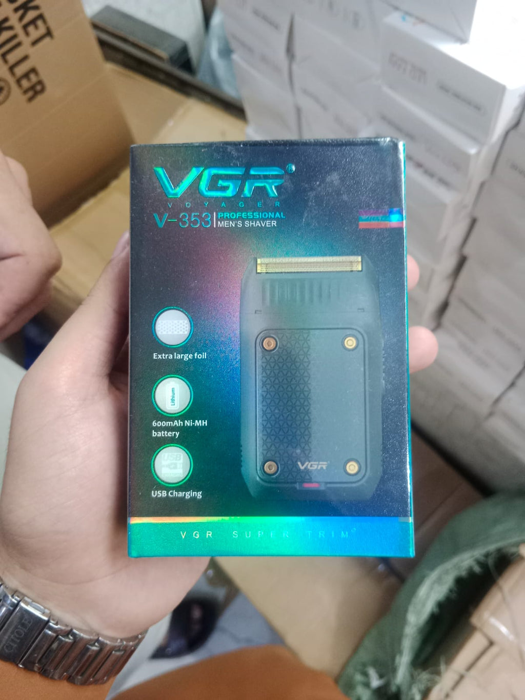 VGR Voyager V-353 Professional Men's Shaver – Portable Dual Foil Shaver with Pop-Up Trimmer