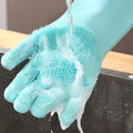 1 Pair Silicone Dishwashing Gloves Durable Quality Comfortable Grip Reliable Performance Easy Cleaning (Random Color)