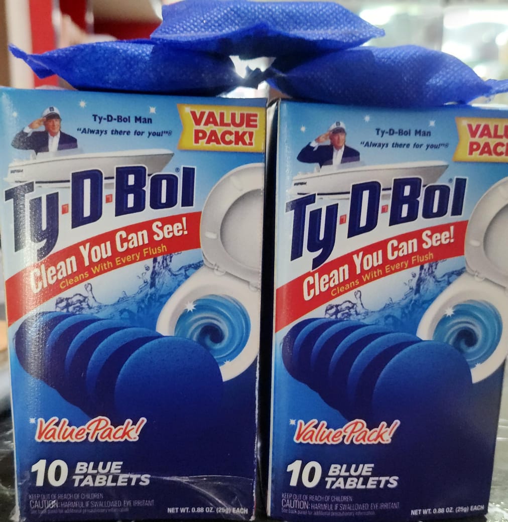 Ty-D-Bol In-Tank Blue Toilet Bowl Cleaner Tablets, Value Pack (10 Count) – Cleans, Deodorizes & Provides Continuous Blue Water Every Flush