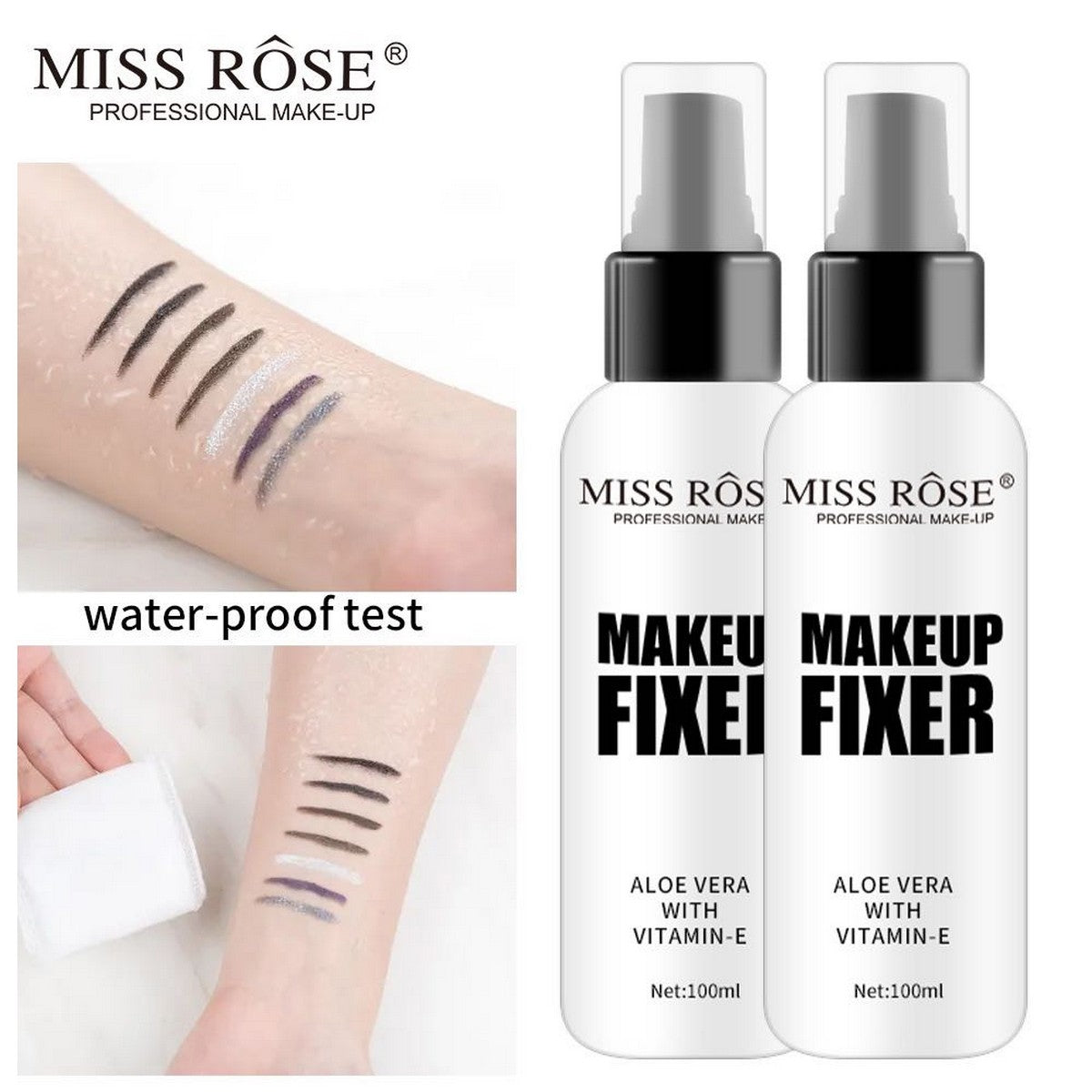 Miss Rose Natural Aloe Vera Vitamin E Makeup Fixing Spray 100ml Hydrating Long Lasting Mist Suitable For All Skin Types