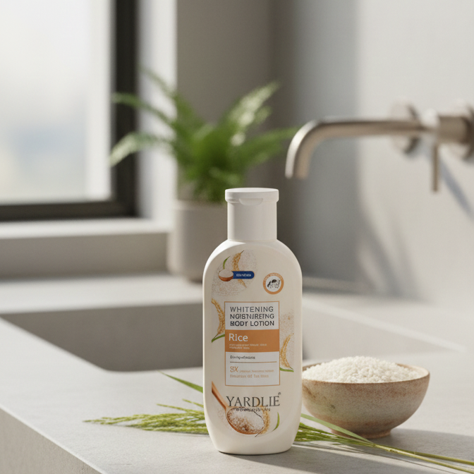 Yardlie Professional Whitening Moisturizing Body Lotion with Rice, Hyaluronic Acid, and Collagen: Intense Hydration and Brightening Care
