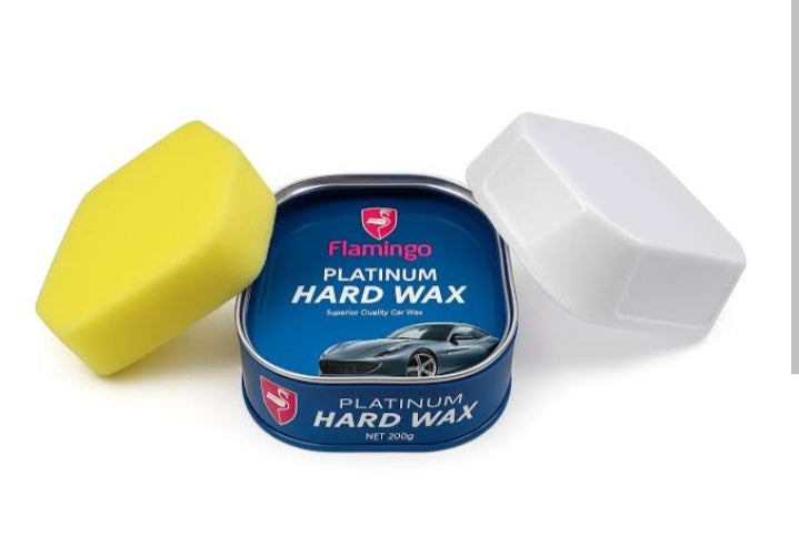 Flamingo Platinum Hard Wax Car Polish 200G – High Gloss Carnauba Paste Wax with Hydrophobic Protection for All Vehicle Paint Colors