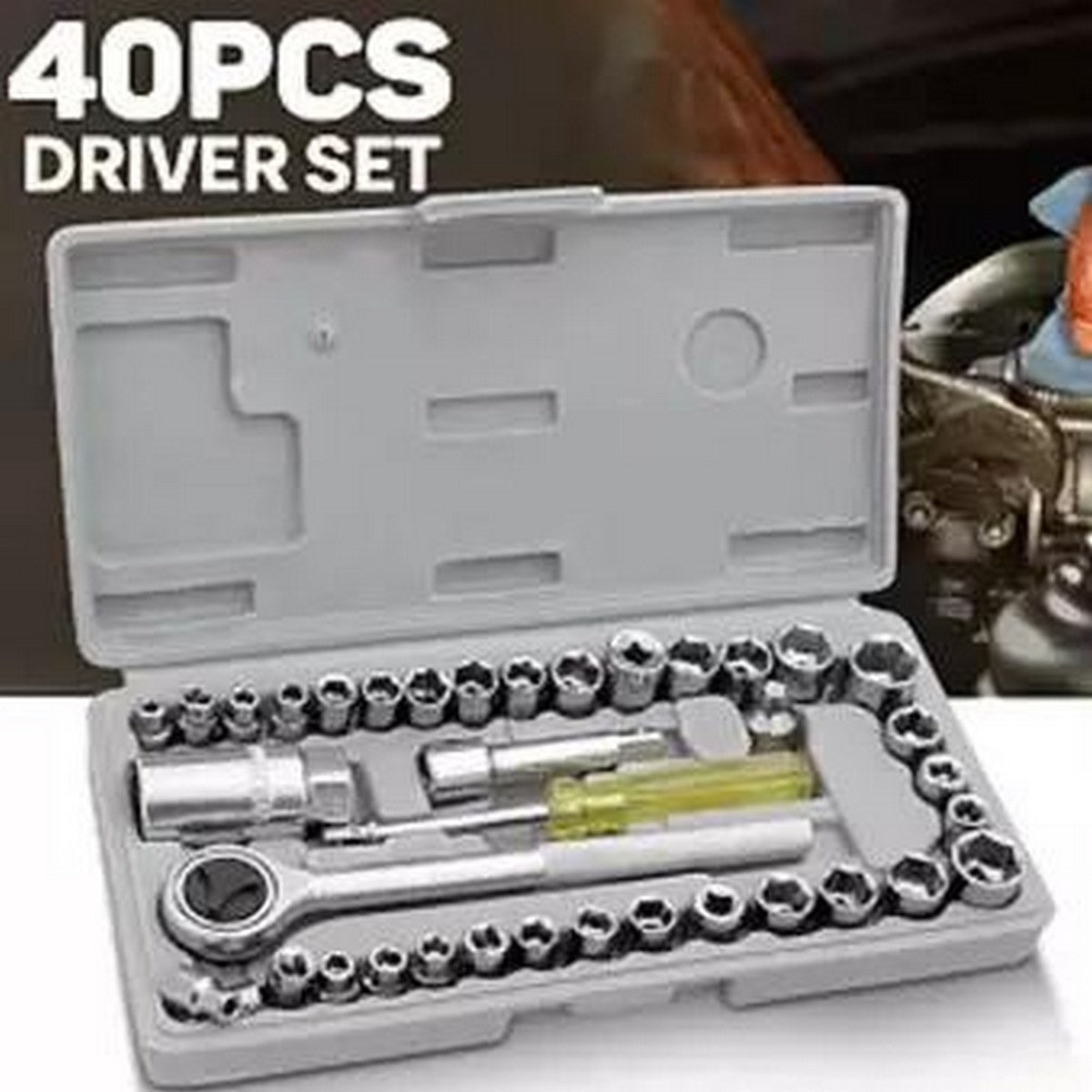 40Pcs Aiwa Socket Wrench Tool Kit Amp Screwdriver And Socket Set 935054