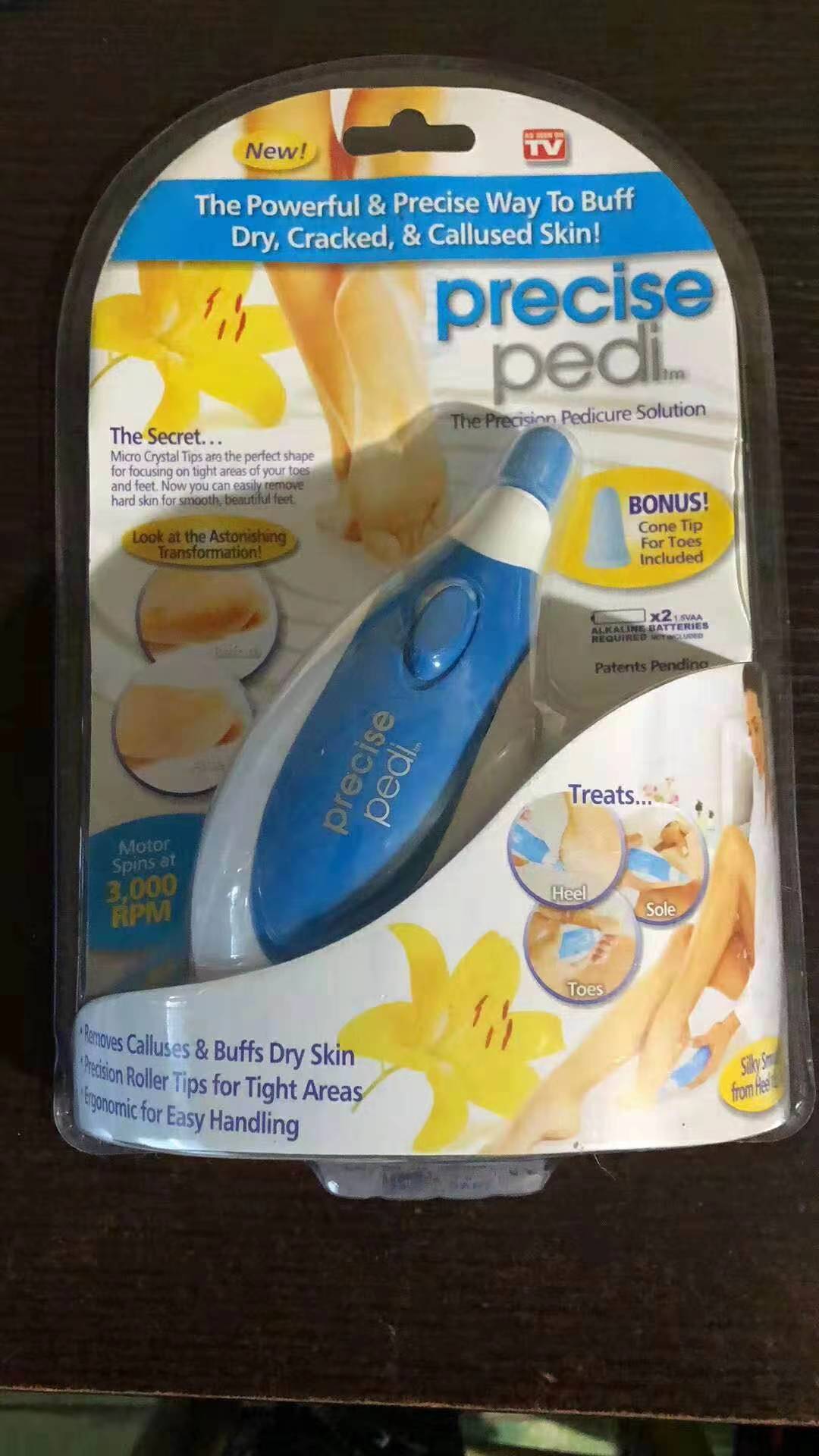 Precise Pedi Electric Callus Remover Foot File Cordless Cell Operated