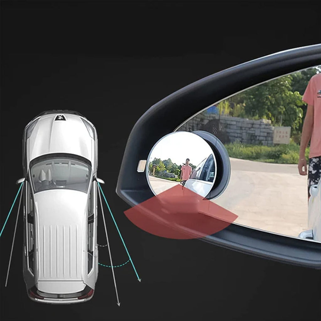 Car Blind-Spot Side Mirror Silver Frame - (2 Pc / Set)