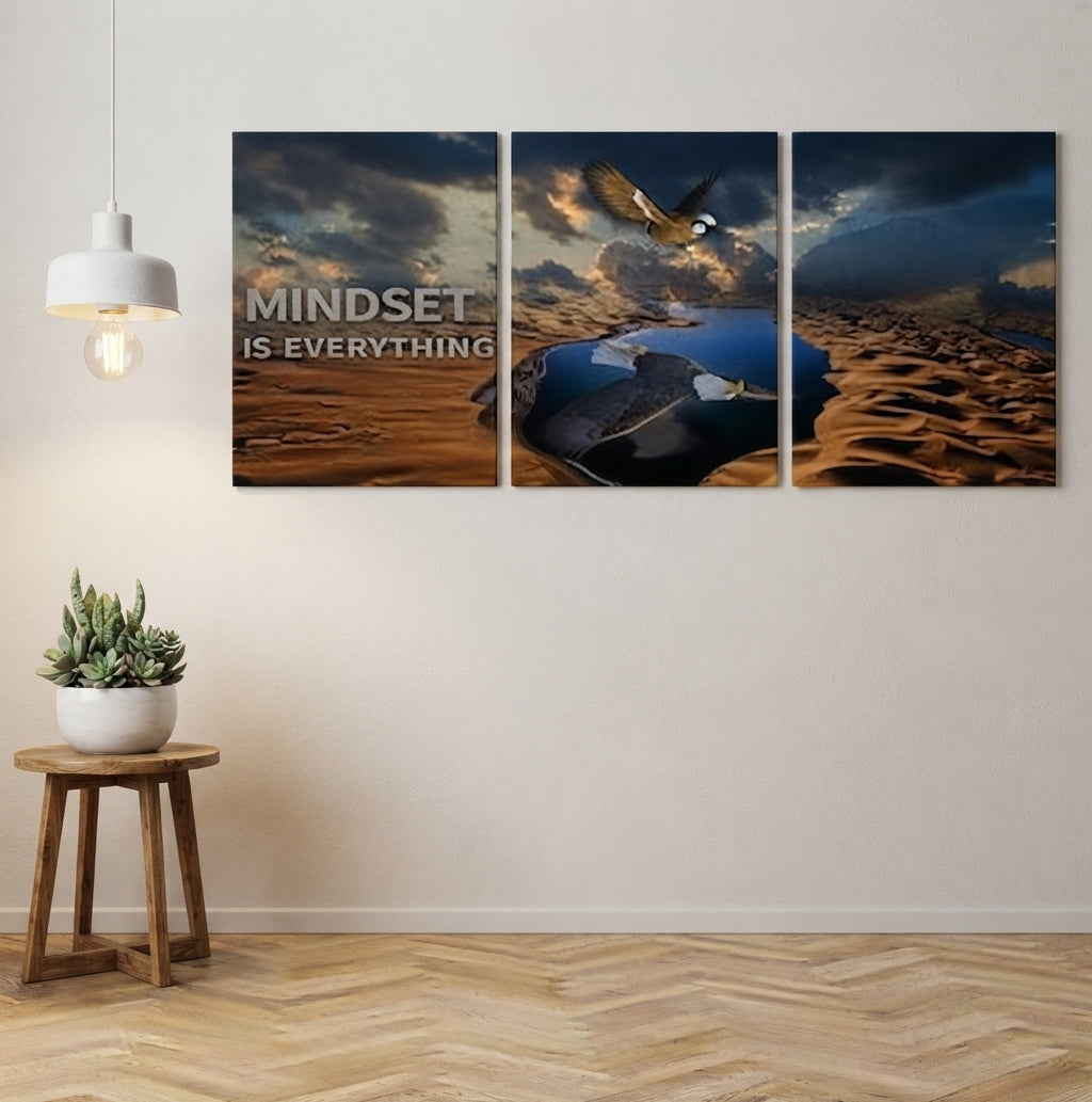 Set Of 3 Motivational Sticky Canvas Frames - Decor Product Designed For Wall Decoration And Daily Interior Styling Routine - Size: 8x11