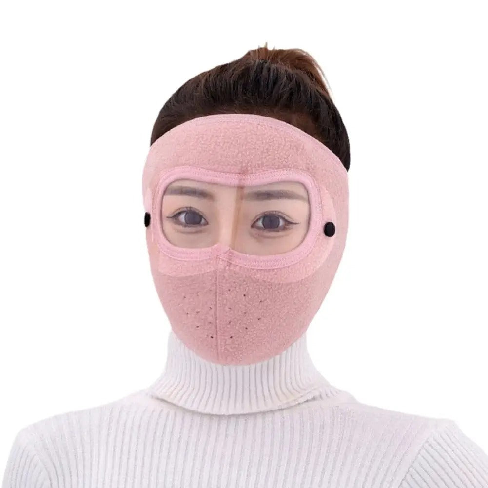 Full Face Shield | Dustproof Anti‑Fog | Winter Warm Fleece Mask | Windproof Riding HD Shield – 1Pc Random Colour