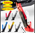 Universal Adjustable Aluminum Motorcycle Kickstand – CNC Side Stand (Orange)