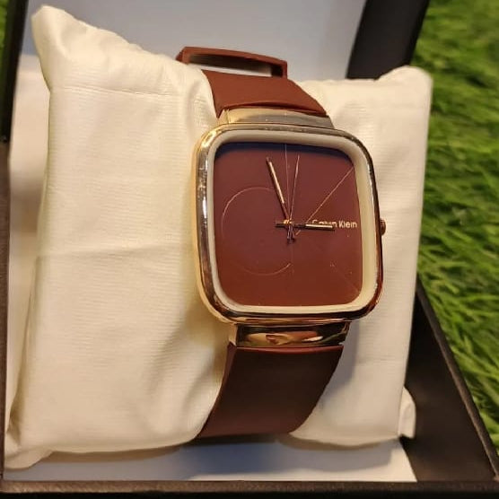 Calvin Klein Mens Watch With Square Dial Elegant Modern And Durable Timepiece For Daily Wear And Special Occasions (Without Box) - Grey