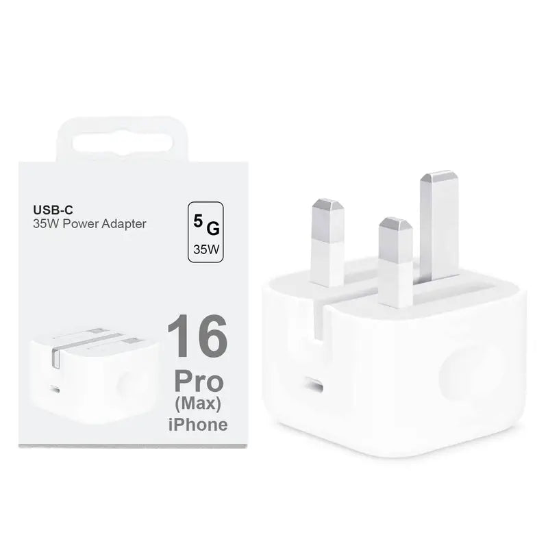 35W USB-C to USB-C PD 3-Pin Power Adapter for iPhone, Fast Charging Wall Charger for Compatible Devices