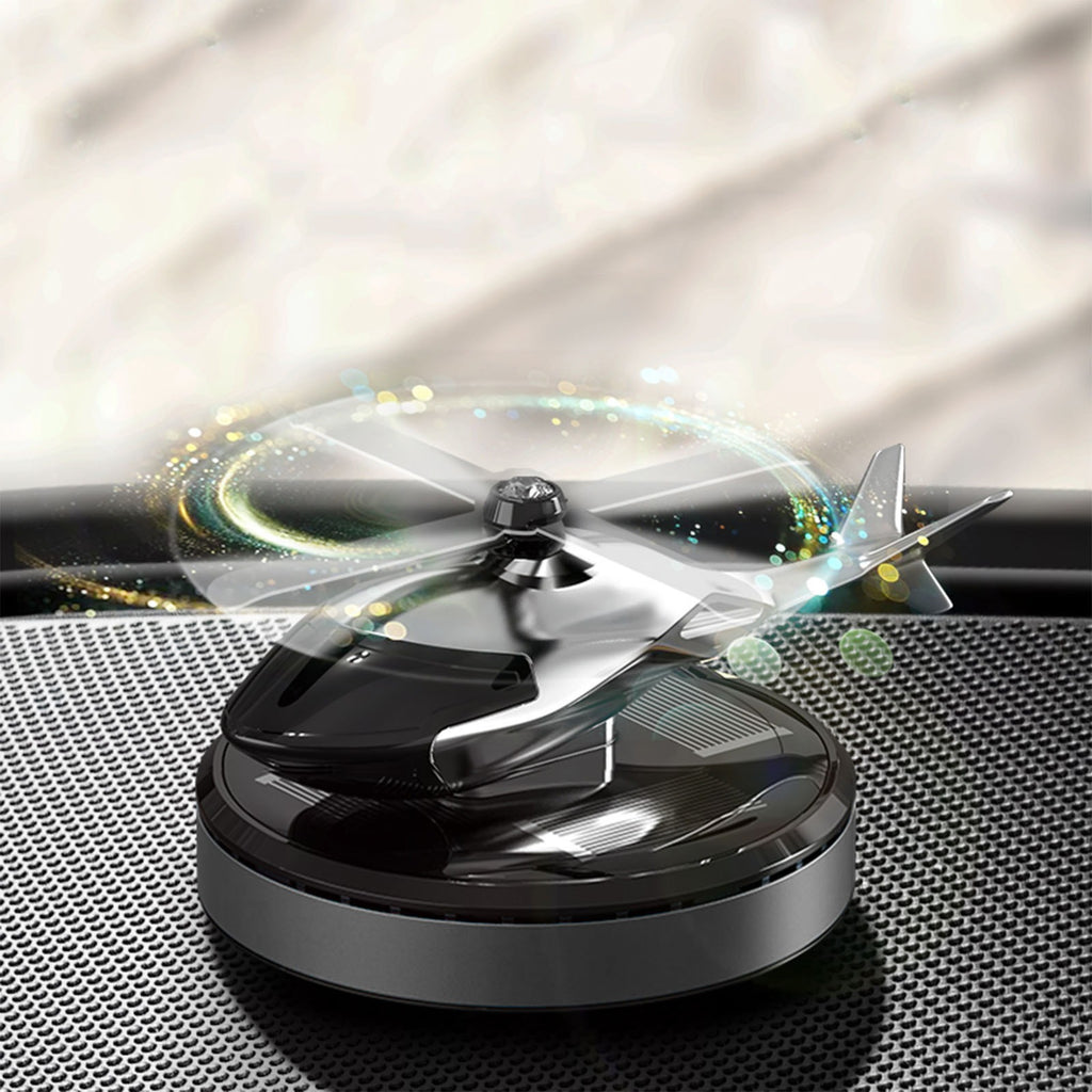 Solar Powered Car Aroma Diffuser – Helicopter Design Air Freshener Perfume for Dashboard