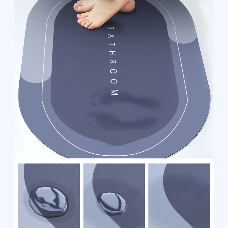 Bath Mat Super Absorbent Quick Drying Bathroom Rugs Non Slip Kitchen Entrance Doormat Modern Napa Skin Floor Mats Home Decor Only Round Shape Random Colors 698538