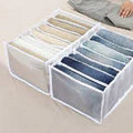7 Grids Washable Wardrobe Clothes Organizer Jeans Compartment Storage Box Clothes Drawer Mesh Separation Box Portable Foldable Closet 6