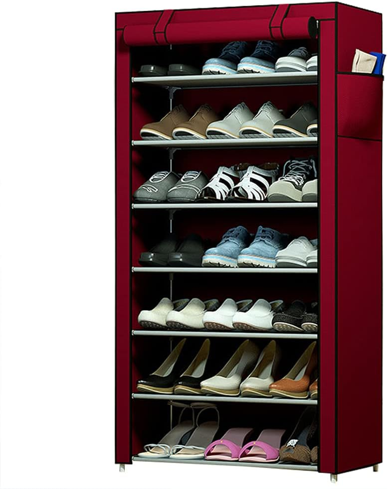 7 Layer Portable Dustproof Shoe Rack Non Woven Shoe Rack Storage Bag Closet Household Shoe Storage Rack Storage Cabinet Random Color