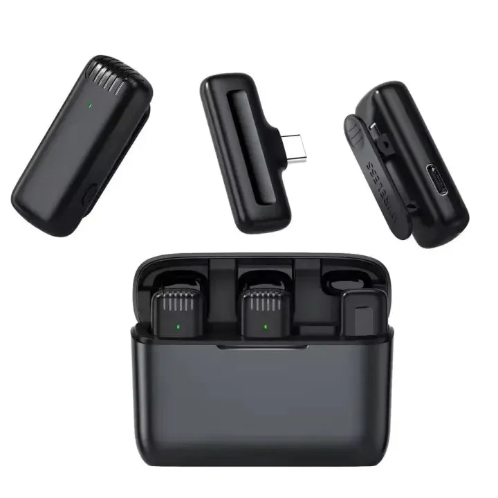 J13 Type C Dual Wireless Lavalier Microphone With Charging Case Video Recording Mic - Electronic Accessory For Audio Recording Routine