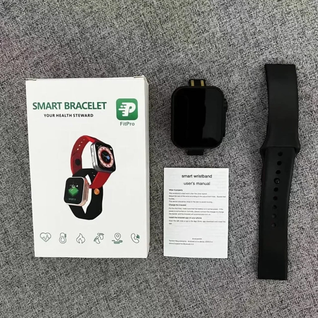 D20 Ultra Fitness Smart Bracelet Watch – Bluetooth Heart Rate & Blood Pressure Monitor (Black)