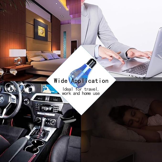 Usb Air Humidifier Bulb Humidifier Lamp Shape Decorative Lights Diffuser Purifier Atomizer With Colorful Led Night Light For Office Desk Bedroom Living Room Home Decor