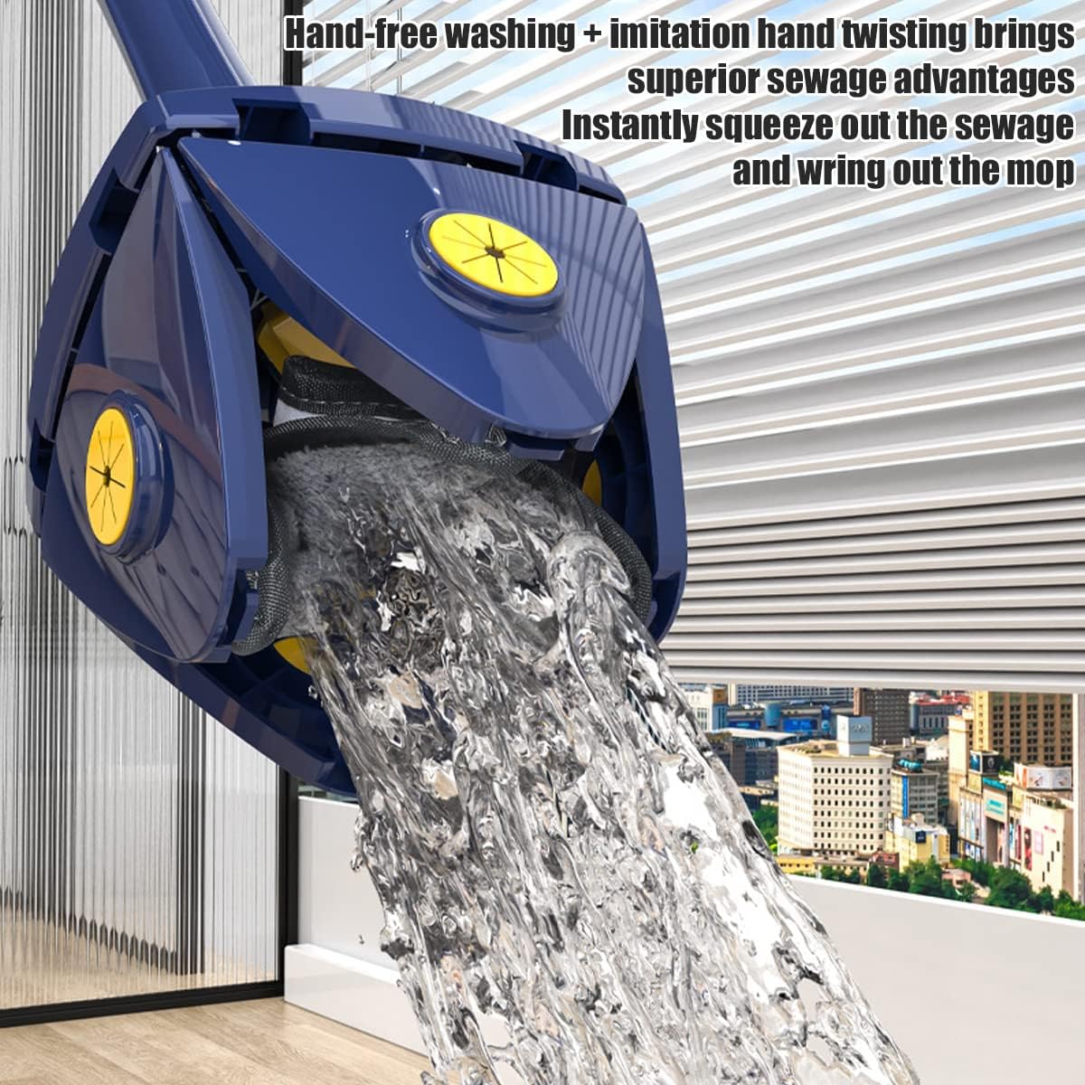 360 Rotatable 4 Leaf Clover Twist Water Auto Squeezes Mop Adjustable Corner Mop Self Squeezing Wringing Mop Multifunctional Rotating Mop For Floor Wall Window
