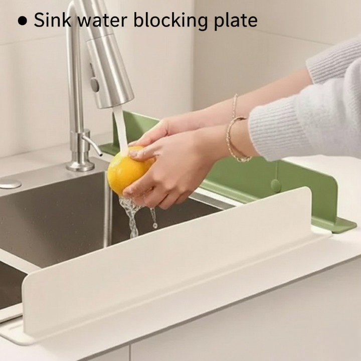 Silicone Sink Splash Guard With Suction – Flexible Water Splash Stopper for Kitchen & Bathroom Faucets, Countertops & Cleaning Protection (Random Color)