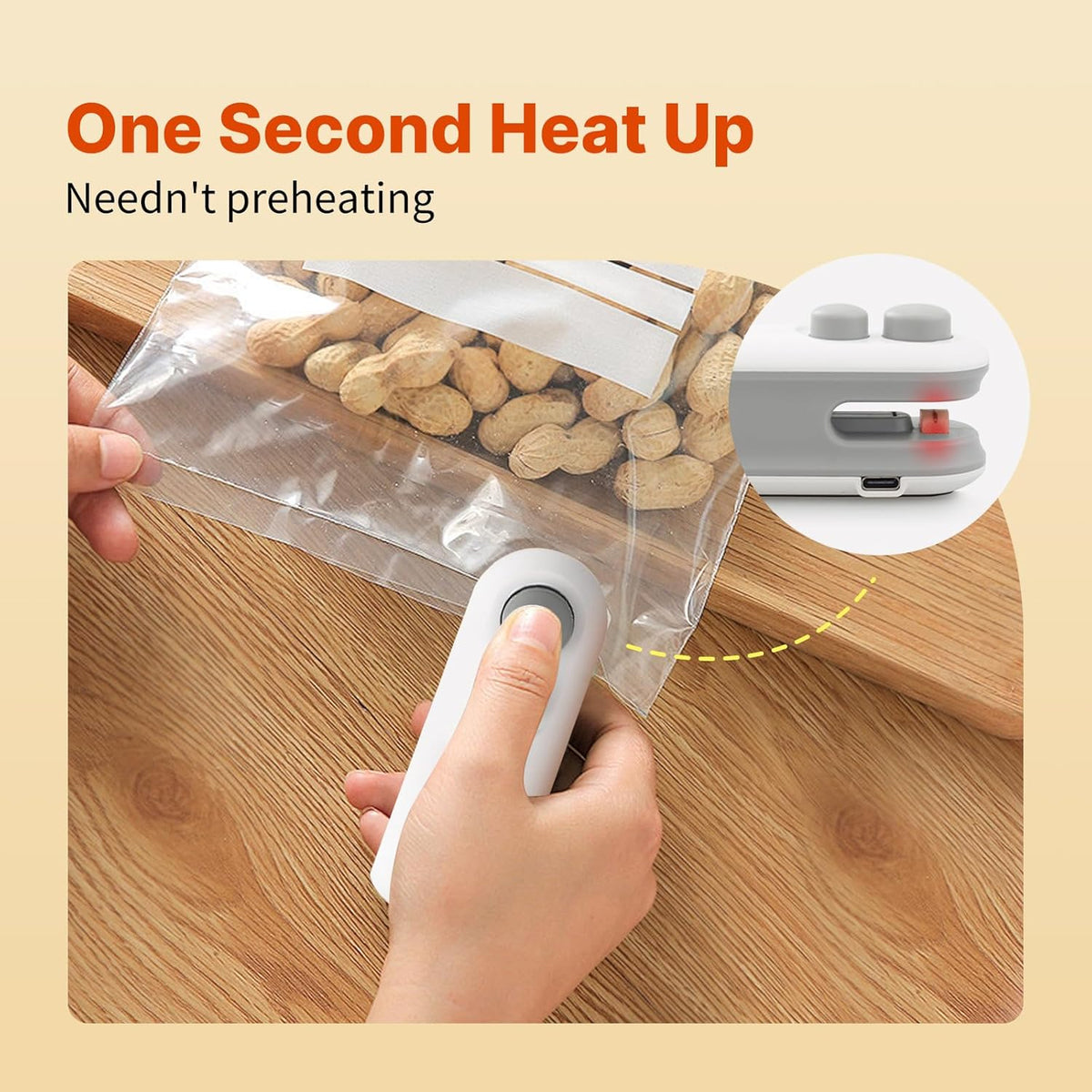Heat Sealing Machine 2 In 1 Cutting And Sealer Usb Rechargeable Food Sealer Mini Sealer For Snack Storage Food Sealer For Chip Bags Plastic Bags Food Storage Mini Sealing Machine Random Color