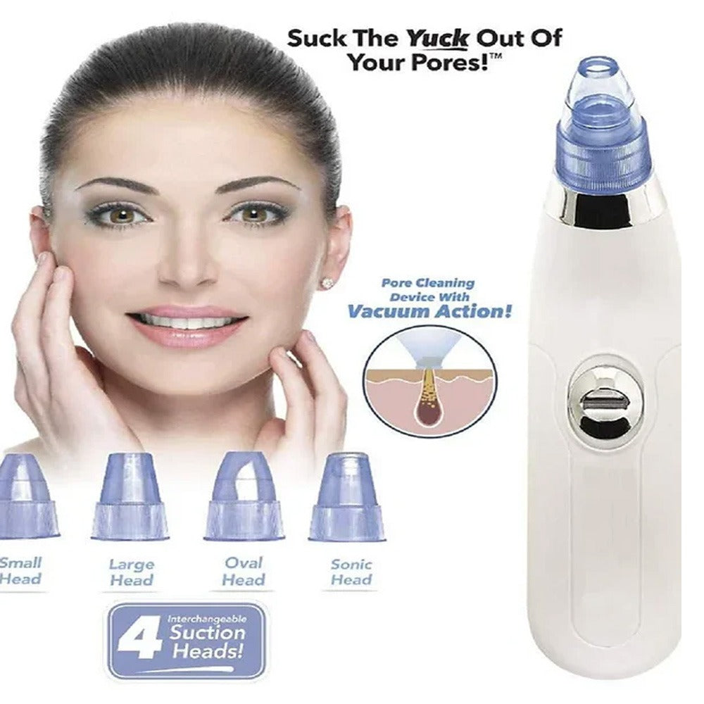 Derma Suction Pore Cleaning Device With Powerful Vacuum Action Gently Removes Dirt, Oil, And Blackheads, Leaving Skin Clean, Smooth, And Refreshed (Cell Operated)