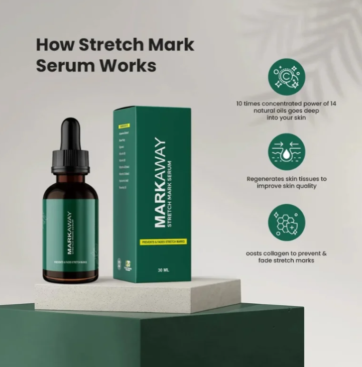 Markaway Stretch Mark Serum Herbal Formula for Scars & Skin Elasticity 30ml Nourishing, Repairing & Firming Skin Treatment