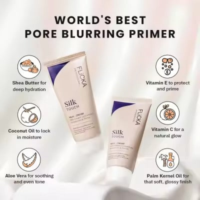 FLiCKA Silk Touch 3‑in‑1 Moisturizer & Primer Hydrates and nourishes Skin Light weight - 120Gram