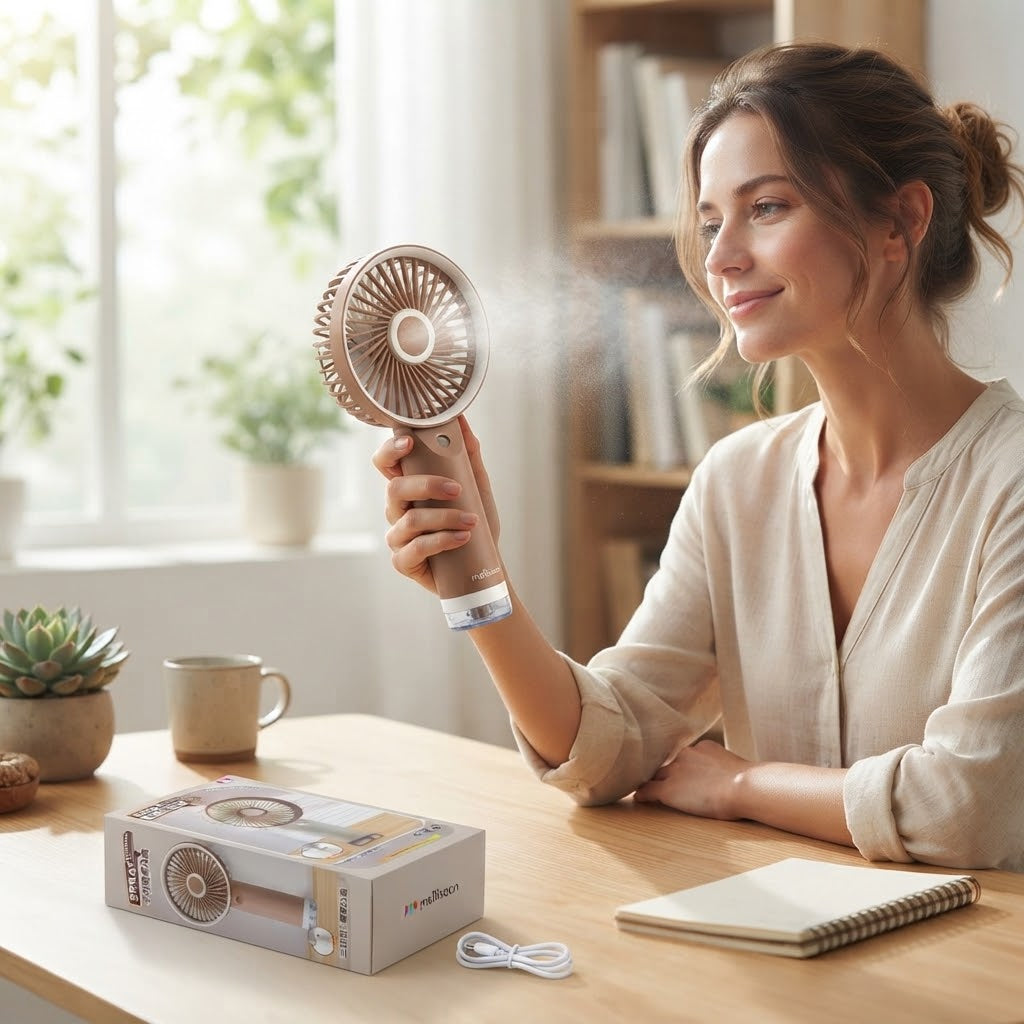 Meilisoon Hand-held Spray Fan - Portable Cooling Fan