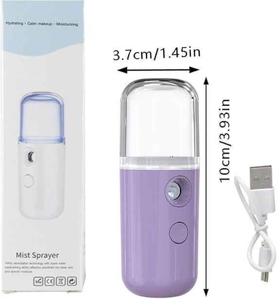 Portable Nano Facial Mist Sprayer – Hydrating Ionic Facial Steamer for Instant Skin Moisture, Glow & Refreshing Mist | USB Rechargeable