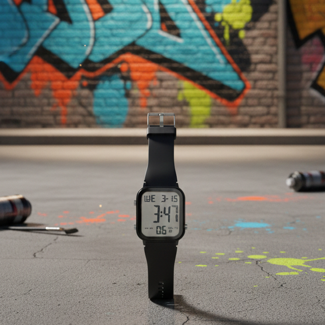 Digital Sports Watch with Stopwatch, Waterproof Design, LED Display, Alarm & Durable Outdoor Performance for Men & Women