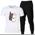 Premium Micro Men’s Tracksuit Cup Hand Print – Comfortable Sportswear | Gym & Workout Suit - Black Medium