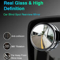 2Pcs Round Blind Spot Mirrors Wide Angle Lens For Enhanced Rear And Side View Visibility Convex Mirror For Cars Suvs And Trucks Universal Fit Safety Accessory Glass Material