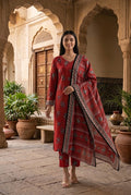 Saya Premium 3-Piece Printed Khaddar Suit – Unstitched Collection (saya replica)