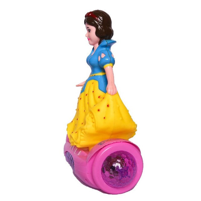 Balance Car Doll With Rotation Musical Sound 3d Lighting Universal Movement And Battery Operated Princess Toy
