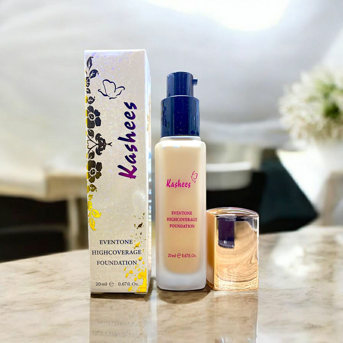 Kashee’s 24 Hrs High Coverage Foundation 20ml | Long Lasting Matte Finish | Lightweight Full Coverage Liquid Foundation For Flawless Skin - Shade 1