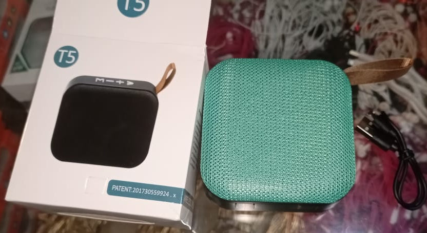 T5 Wireless Bluetooth Speaker With Cable Powerful Sound Durable Quality Stylish Design Easy Connectivity (Random Color)